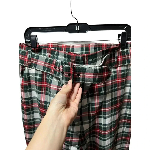 Alex Marie Rebecca Tartan Time Plaid Belted Paperbag Waist Pants - Picture 3 of 7